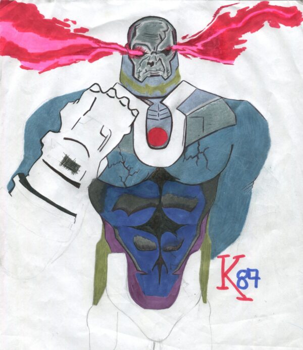 A drawing of the character darkseid.