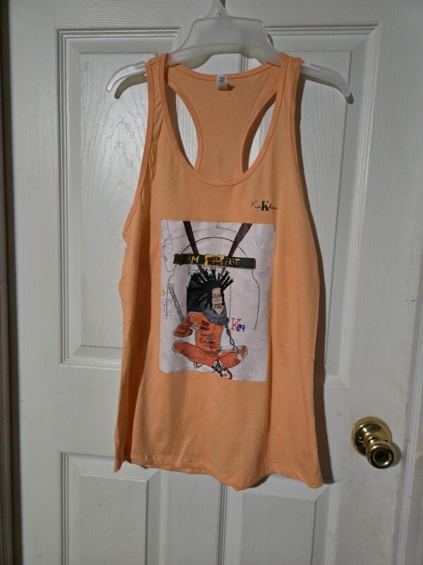 K87-A3 1 Racerback Tank Graphic with mini logo