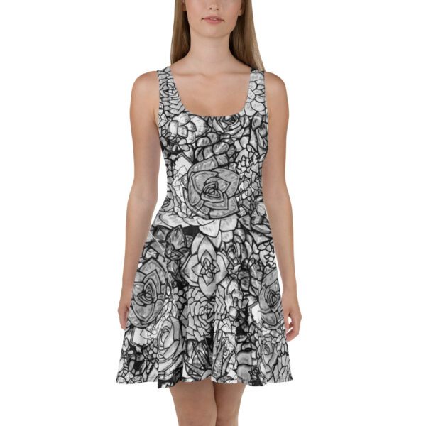 K92 Black&White Benjamin Bouquet Skater dress